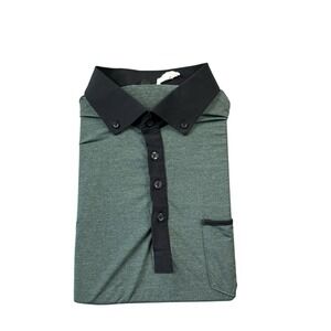 State & Liberty Green Black Colorblock Men's Polo Shirt Size XL